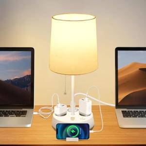 Aigostar Lámpara de Mesa E27 con Enchufe y Toma de Corrient…