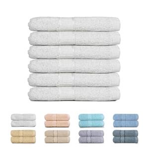 GFD Textiles - Juego de 6 Toallas Blancas de Tocador Manos…