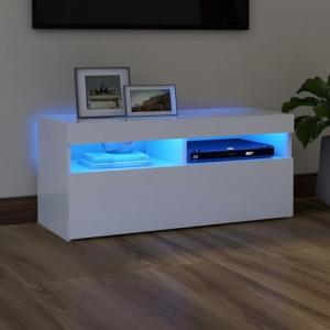 IKAYAA Mueble para TV con iluminación LED, Mueble de TV, Me…