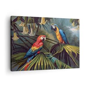 ARTTOR Lienzos decorativos Ara Loros Palmeras Cuadro Sobre…