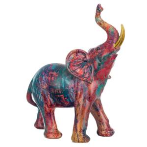 BY SIGRIS Signes Grimalt Figura Elefante Rojo de Resina | F…