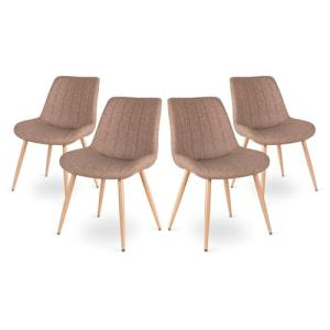 MC Haus- Pack de 4 Sillas de Comedor ENA Latte Estilo Nórdi…