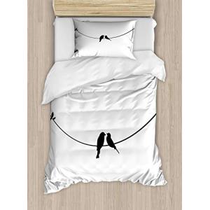 ABAKUHAUS Pájaro en un Alambre Funda Nórdica, Simple Love t…