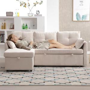 YESGIGA Sofá cama multifuncional con espacio de almacenamie…