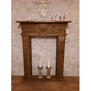 Wolkenstube Chimenea decorativa marrón envejecido, consola…