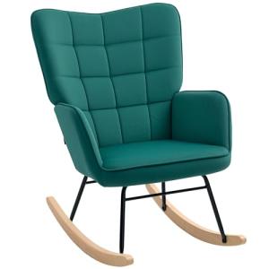 HOMCOM Sillón balancín, tapizado de Terciopelo, sillón de L…