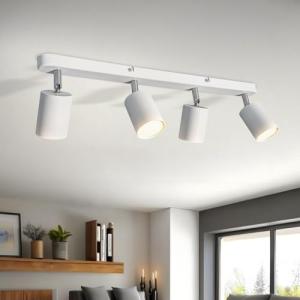 Sweier 4 Lámpara GU10 Techo Focos, Iluminación ángulo Orien…