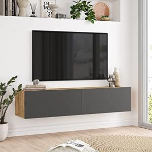 [en.casa] Mueble TV Suspendido Mesa Tele de Pared con 2 Pue…