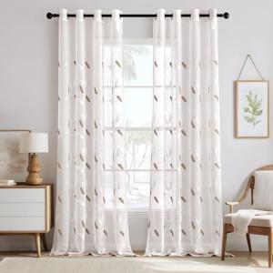 MIULEE Cortinas de Voile con Ojetes para Sala de Estar y Do…