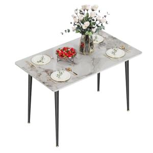 FATIVO Mesa de Comedor de Mármol: Mesa Rectangular de Estil…