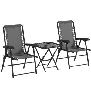 Outsunny Conjunto de Mesa y Sillas de Terraza Exterior de 3…