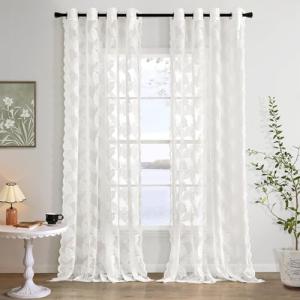 MIULEE Cortinas de Encaje con Ojales Set de 2 Cortinas con…