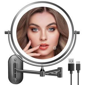 Auxmir Espejo Maquillaje Pared con Luz Recargable, Aumento…