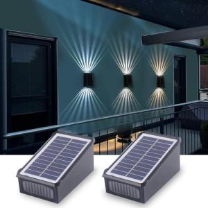 Fosingut Lámpara de Pared Solar para Exterior 2 PCS,CCT Apl…