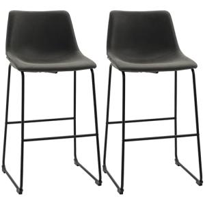 HOMCOM 2 Taburetes Altos de Cocina Tapizado en PU Taburetes…