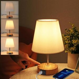 HSLighting Lámpara De Mesita De Noche, Táctil Regulable Lám…