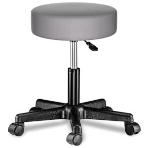CASARIA® Taburete Ruedas Altura Regulable 46-60cm Giratorio…