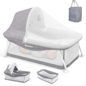 Cuna de Viaje para Bebé Plegable Colecho con Mosquitera,Jug…