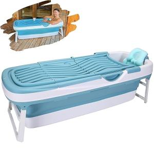 CRS Bañera plegable XXL 158x60x53 cm, con cojín para adulto…