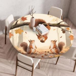 Chickwin Mantel Antimanchas Redondo con Borde Elástico, Man…