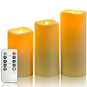 YIWER Velas sin llama led impermeables, velas parpadeantes…