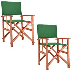 Casaria 2X Sillas de Director Verde Cannes Madera de Eucali…