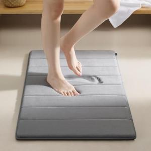 AMFUN Alfombra Baño, Alfombrilla de Baño, Gris Claro Raya 4…