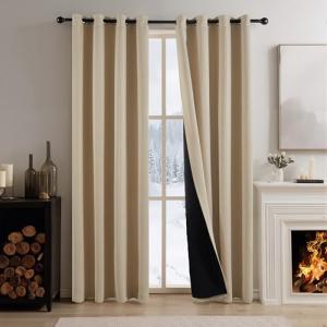 PONY DANCE Cortinas Beige Aislantes Frio, Curtains Opacas c…