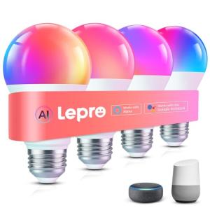 Lepro B1 AI Bombilla LED E27,Bombilla Inteligente Alexa 9W…