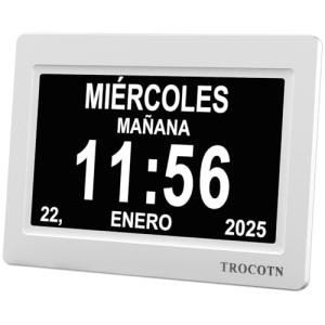 TROCOTN Reloj Digital de 7 Pulgadas, Calendario, Pantalla G…