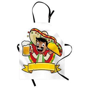 ABAKUHAUS Mexicano Delantal de Cocina, Hombre con Una Cerve…