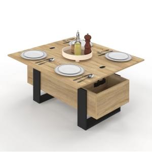 IDMarket – Mesa baja rectangular elevable convertible en me…