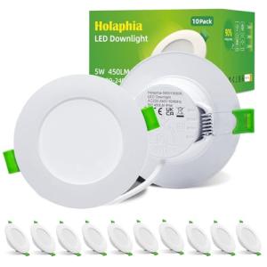 Holaphia Pack 10 Downlight LED Techo Empotrable 5W 450LM Lu…