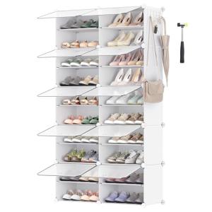 SONGMICS Zapatero, Estantería Modular de Plástico de 10 Com…