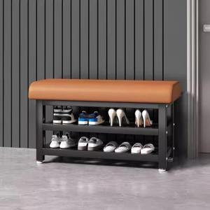 Banco de almacenamiento con asiento acolchado, zapatero de…