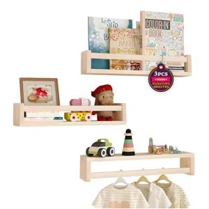 Aichilra Estantería Juego de 3 flotantes para libros y jugu…