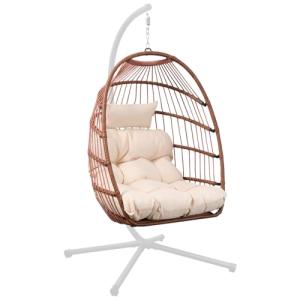 Goutime Silla colgante de huevo con cojín resistente a los…