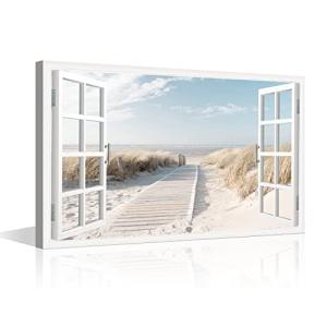 Impresión en lienzo con efecto de ventana 3D con vista a la…