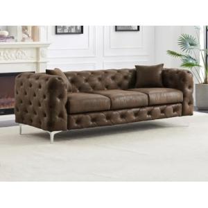 Vente-unique - Sofá de 3 plazas Chesterfield de Microfibra…