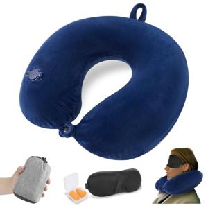 JetsCush Almohada de Viaje Hinchable, Cojin Cuello Viaje Co…