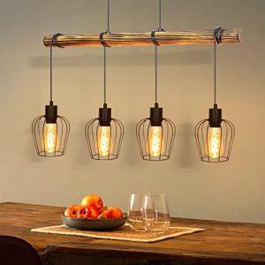 ZMH Lámpara colgante retro Lámpara vintage - Negro altura a…