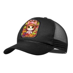 Gorra Negra con Rejilla Gato frutero Animal profesion frute…