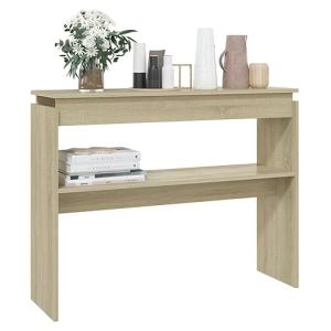 Mesa consola minimalista de 2 niveles con estante de almace…