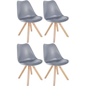CLP Set De 4 Sillas De Comedor Sofia con Base De Madera & A…