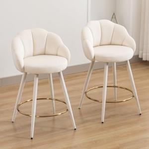 chairus 2X Taburetes Altos de Cocina de Terciopelo Sillas d…