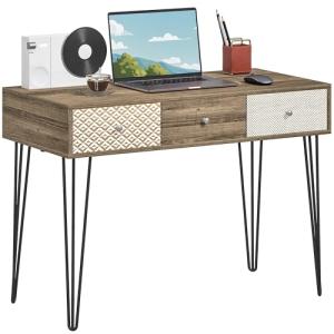 HOMCOM Escritorio Bohemio Mesa de Escritorio con 3 Cajones…