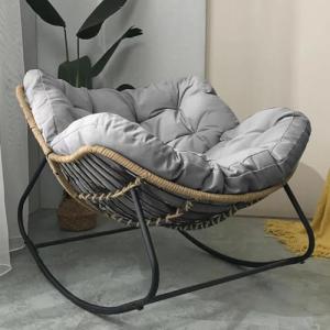 Papasan mecedora para patio al aire libre con cojín acolcha…