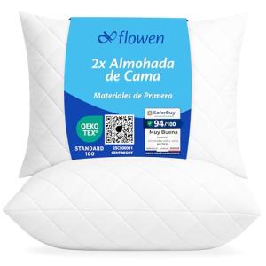 Almohadas para Cama 48x74 2 Unidades Relleno Cojin Hipoaler…