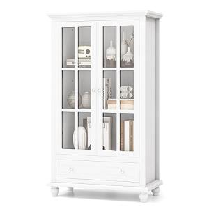 COSTWAY Vitrinas para Salon, Libreria con Puertas de Vidrio…