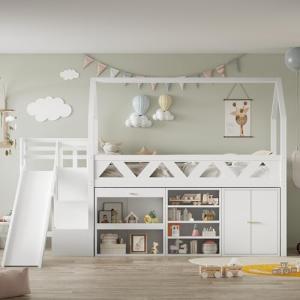 KecDuey - Cama infantil (90 x 200 cm, altillera, multifunci…
